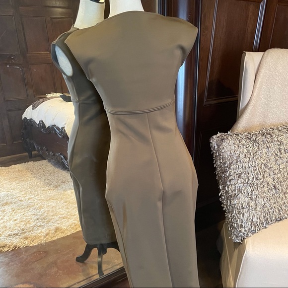 Plain Sud olive green sexy bodycon midi dress, Medium, NWOT - Picture 4 of 8